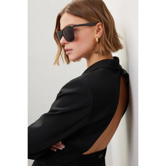 B-192. Saint Laurent Black Cat-Eye Sunglasses - Picture 1 of 2